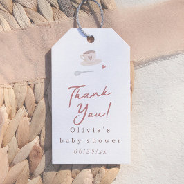 Cafe Bebe Aquarell Süße Babyparty Dankeschön Geschenkanhänger