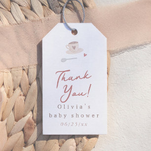 Cafe Bebe Aquarell Süße Babyparty Dankeschön Geschenkanhänger