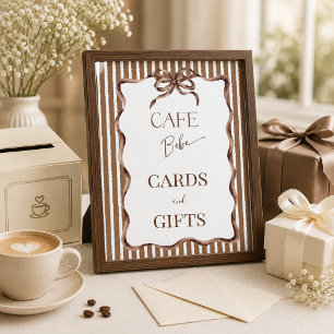 Cafe Bebe Baby Braut Baby Shower Favor Poster