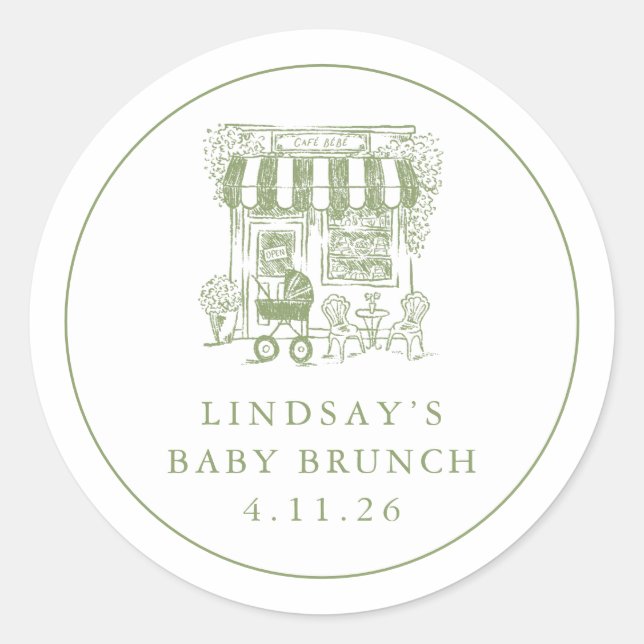 Cafe Bebe Baby Brunch Sticker (Vorderseite)