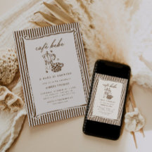 Cafe Bebe Baby Shower | Braun gestreift, Nachwuchs