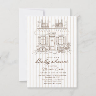 Cafe Bebe Baby Shower  Einladung