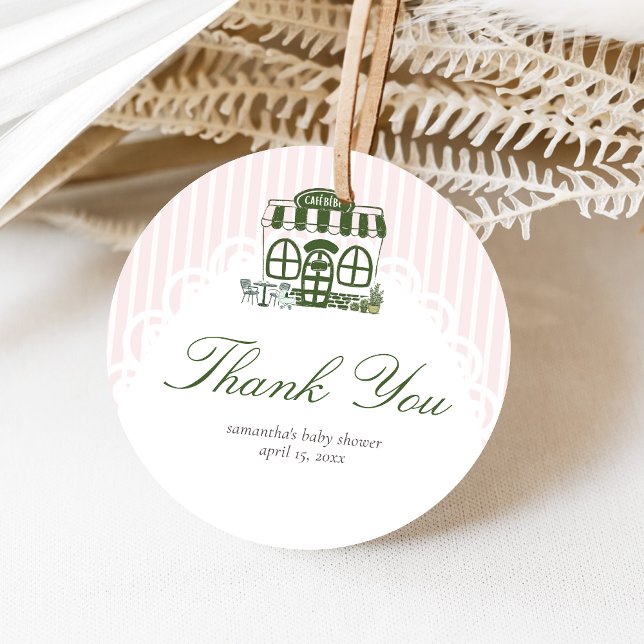 Cafe Bebe Baby Shower Kaffee  Geschenkanhänger (Baby is Brewing Coffee Cafe Bebe Baby Shower Favor Tags)