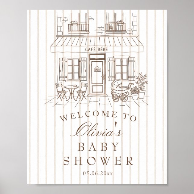 Cafe Bébé Baby Shower  Welcome Poster (Vorne)