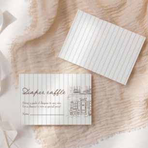 Cafe Bebe Baby Shower Windel-Raffle Begleitkarte