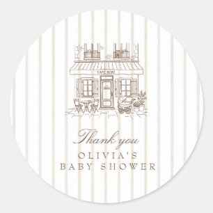 Cafe Bebe Babyparty  Runder Aufkleber