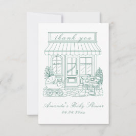 Cafe Bebe Bonjour Baby Shower Dankeskarte