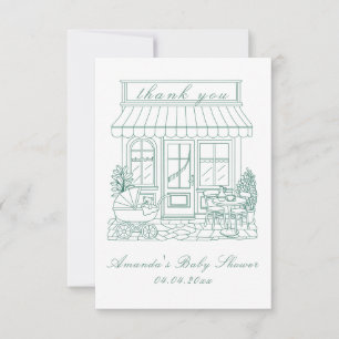 Cafe Bebe Bonjour Baby Shower Dankeskarte