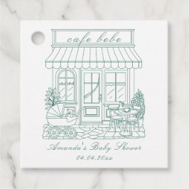 Cafe Bebe Bonjour Baby Shower Geschenkanhänger