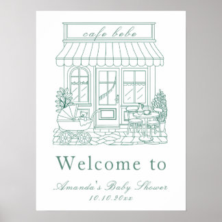 Cafe Bebe Bonjour Babyparty Poster