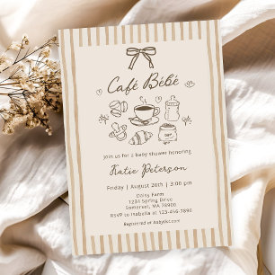 Cafe Bebe Brown Kaffee Baby Shower Einladung