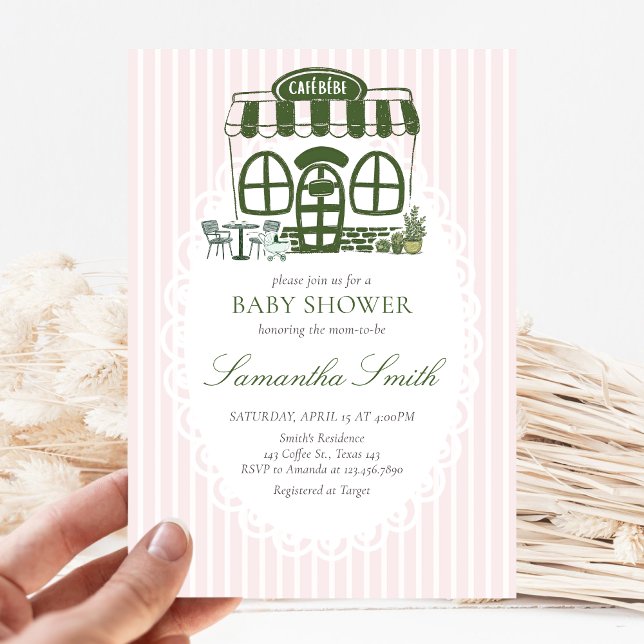 Cafe Bebe Coffee Baby Shower Einladung (Baby is Brewing Coffee Cafe Bebe Baby Shower Invitation)