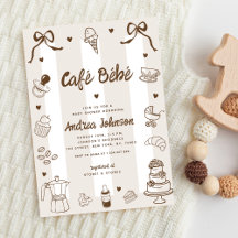 Café Bébé Französische handgezeichnete Kaffee-Baby