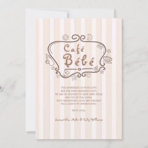 Café Bébé Französischer Coffee Gender Neutral Baby Dankeskarte
