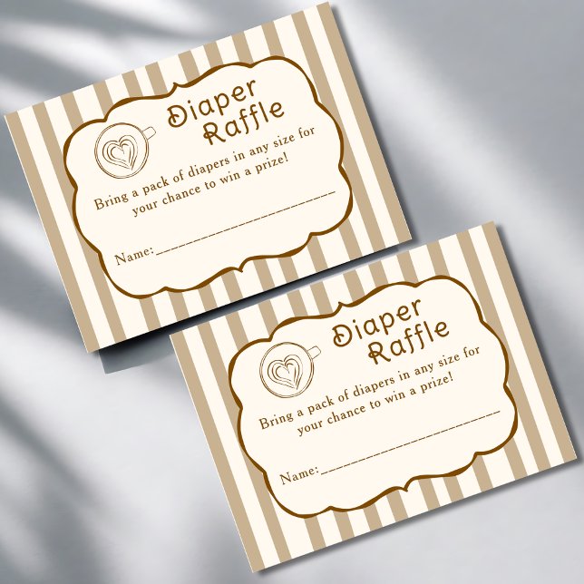 Cafe Bebe French Coffee Diaper Raffle Baby Shower Begleitkarte (Von Creator hochgeladen)