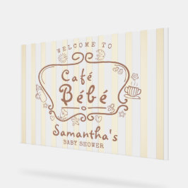 Café Bébé French Mocca Mousse Baby Dusche Herzlich Acrylschild