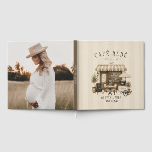 Cafe bebe geschlechtsneutrale braune Babyparty Gästebuch