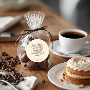 Cafe Bebe Geschlechtsneutrale Elegante Braune Baby Runder Aufkleber