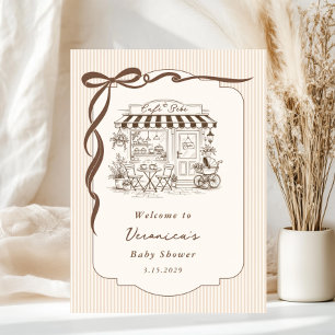 Cafe Bebe Geschlechtsneutrale Schleife Baby Shower Poster