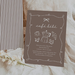 Cafe Bebe Home Coffee Baby Shower Espresso Einladung