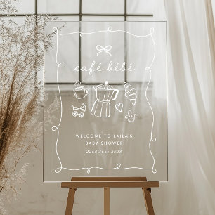 Cafe Bebe Home Coffee Baby Shower Latte Willkommen Acrylschild