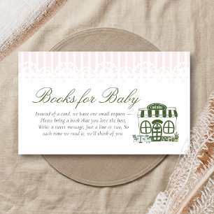 Cafe Bebe Kaffe Baby Shower Bücher für Baby Begleitkarte