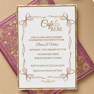 Cafe Bebe Kaffee Französische Babyparty Einladung
