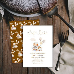 Café Bébé Mutti Schaf Ballon Kaffee Babyparty Einladung