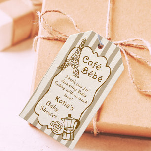 Cafe Bebe Paris Coffee Shop Themen Baby Shower Geschenkanhänger