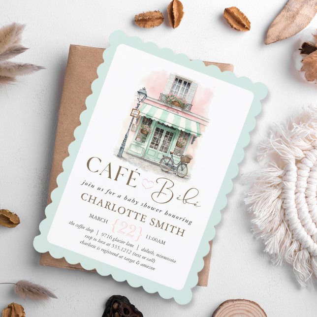 Café Bébé Paris Themed Baby Dusche Einladung (Café Bébé Paris Themed Baby Shower Invitation
#cafébébé
#cafébébébabyshower
#parisbabyshowertheme)