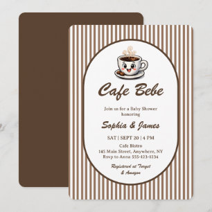 Cafe Bebe Süße Café-Themen-Baby-Party Einladung
