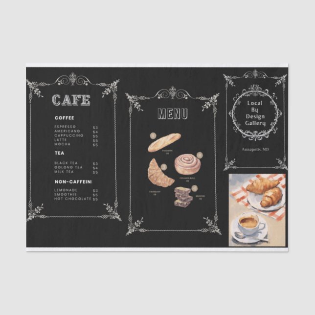 Café-Beschilderung Seidenpapier (Vorderseite)
