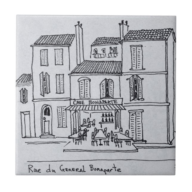 Café Bonaparte über die Rue du General Bonaparte Fliese (Vorderseite)