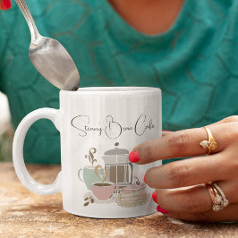 Café Café Bäckerei Quirky Retro Wasserfarbe Zweifarbige Tasse