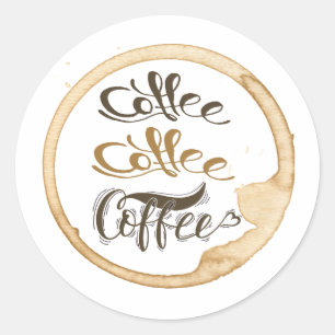 Café Café Café Stickers Classic Rond