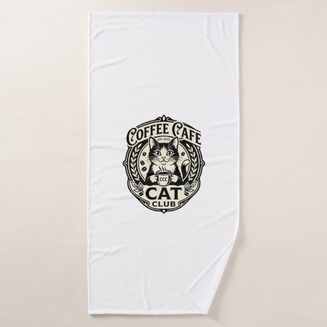 Café Café Chat Drôle Chat Graphique - Café Café Ca (Serviette de bain)
