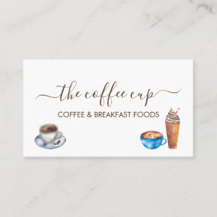 Café Café Restaurant Wasserfarbe Handschriftlich Visitenkarte