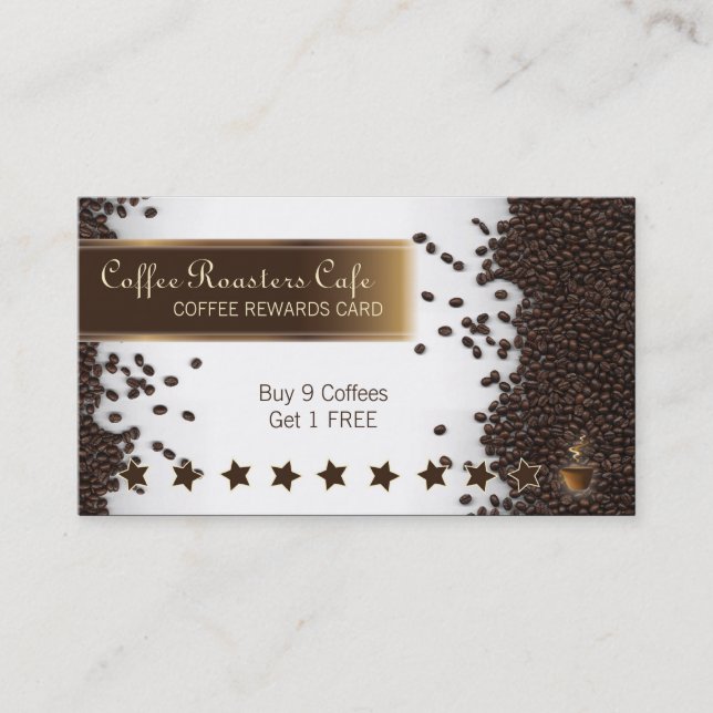 Café-Café vergütet Karten-Visitenkarte Treuekarte (Vorderseite)