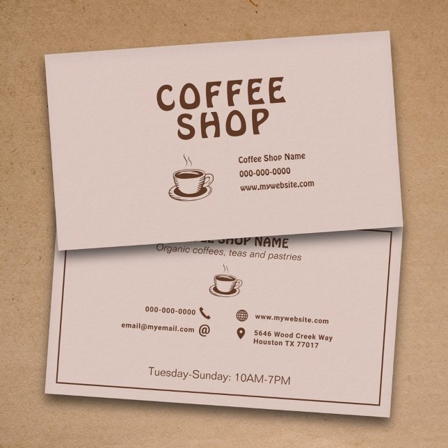 Café & Café Visitenkarte (Cup & Coffee Shop Business Card)