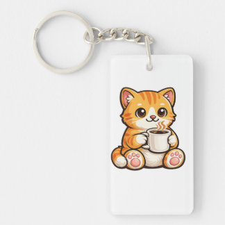 Café Chat Mignon – Chat Orange Cosy Buvant du Café