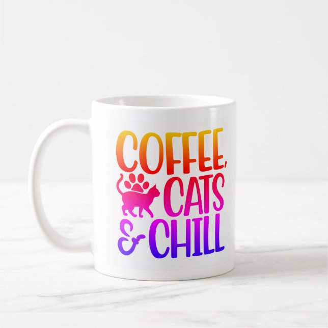 Café, Chats & Chill Mug (Gauche)