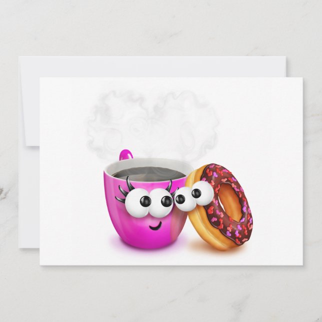 Café Chaud Et Invitations De Donut (Devant)