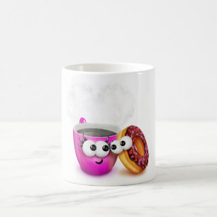 Café chaud et une tasse de beignet