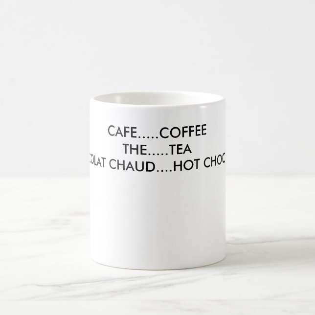 CAFÉ ........ COFFEETHE ....... TEACHOCOLAT CHAUD KAFFEETASSE (Mittel)