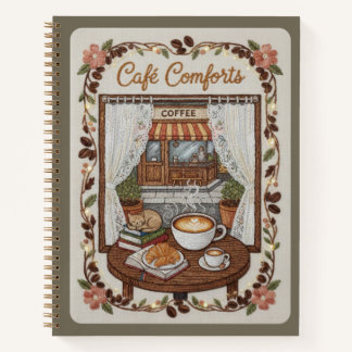 Café Comforts Bestickte Coffee Shop & Buchhandlung Notizbuch