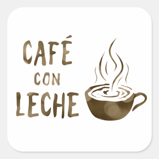 Café con leche bokeh quadratischer aufkleber (Vorderseite)