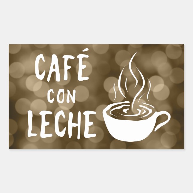 Café con leche bokeh rechteckiger aufkleber (Vorderseite)