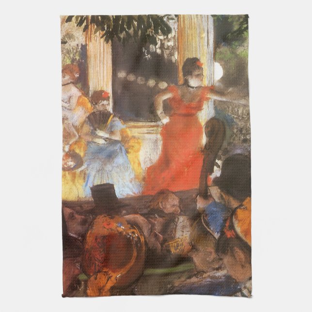 Cafe Concert bei Les Ambassadeurs von Edgar Degas Geschirrtuch (Vertikal)