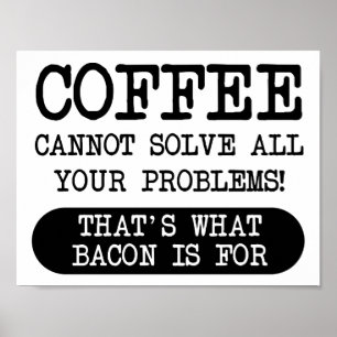 Café contre Bacon Poster drôle