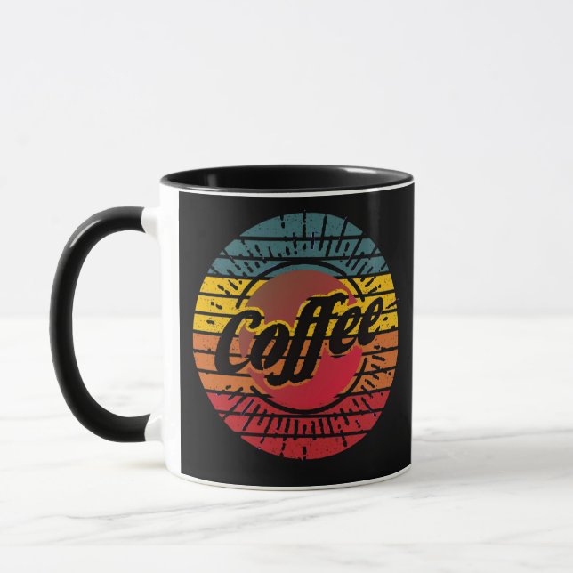 Café couché de soleil rétro tasse personnalisée (Gauche)